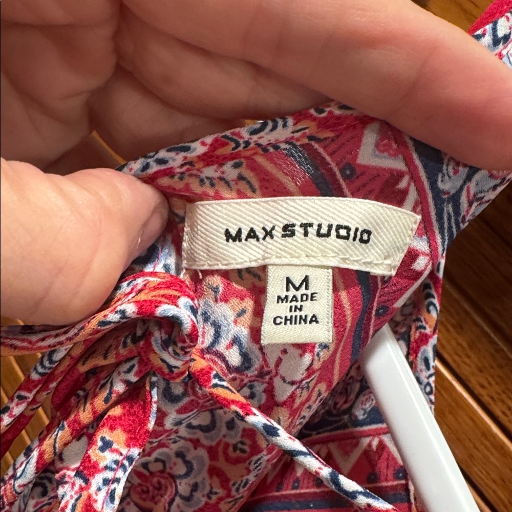 Max Studio Vibrant Red and Pink Dress - Picture 3 of 3